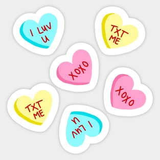 Sweet Candy Hearts Valentines Day Sticker